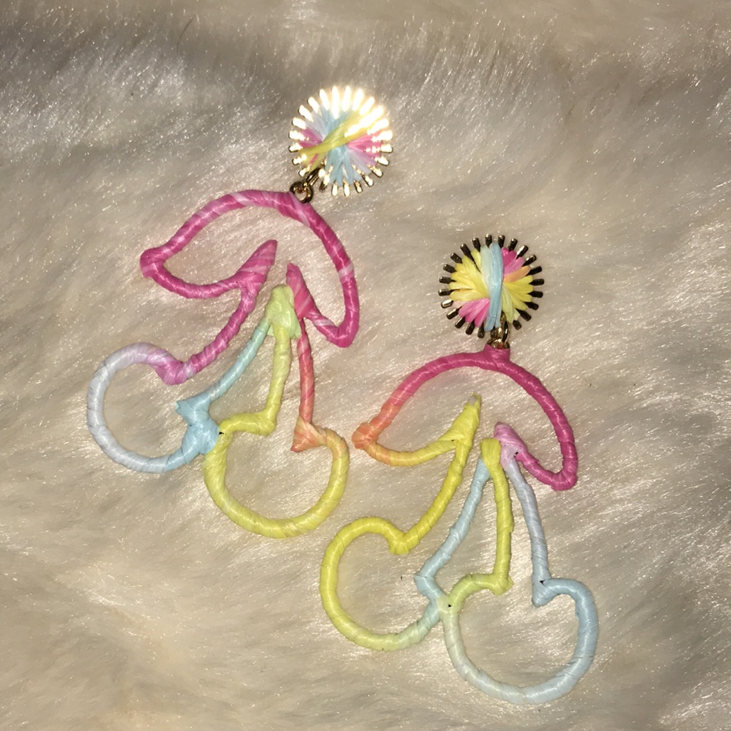 Piper K Pastel Rainbow Cherry Drop Earrings New Boxed Gift 28$